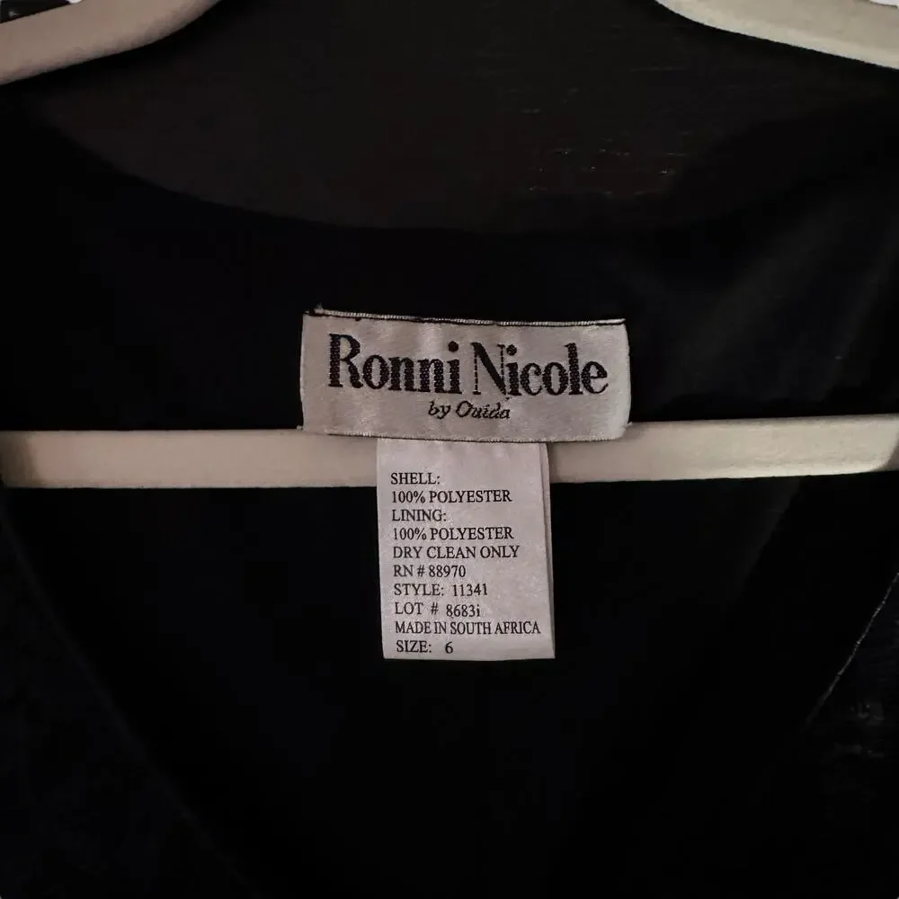 Vintage Ronni Nicole Black Lace Sleeveless Maxi Dress - Size 6